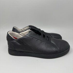Kizik New York Men's Shoes Black Leather Sneakers Hands Free Size 9.5 W